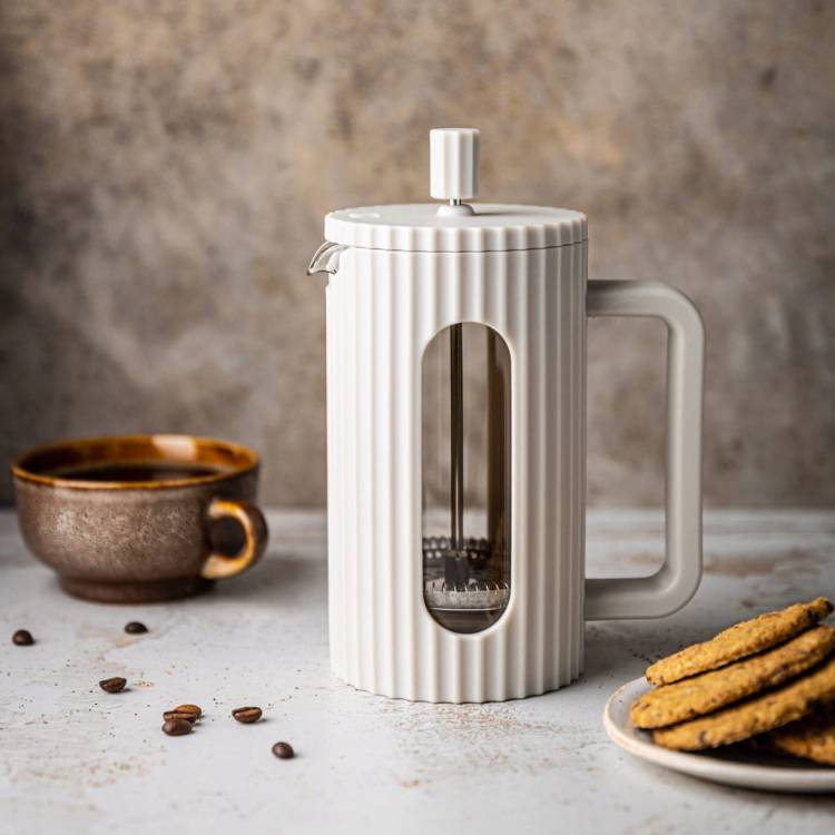 ZAPARZACZ DO HERBATY KAWY ZIÓŁ DZBANEK TŁOKOWY FRENCH PRESS KREMOWY 600 ml