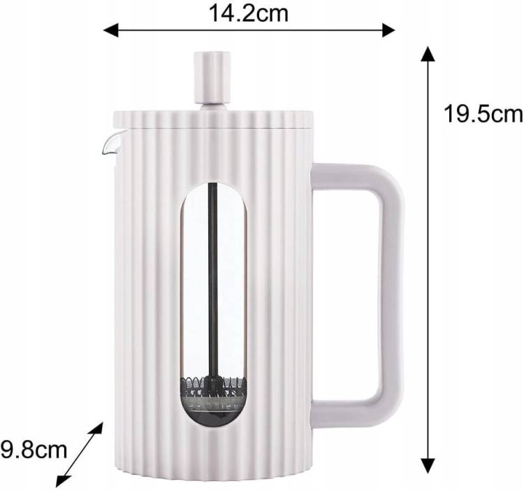 ZAPARZACZ DO HERBATY KAWY ZIÓŁ DZBANEK TŁOKOWY FRENCH PRESS KREMOWY 600 ml