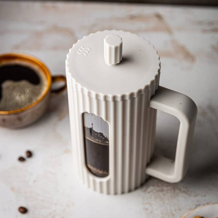 ZAPARZACZ DO HERBATY KAWY ZIÓŁ DZBANEK TŁOKOWY FRENCH PRESS KREMOWY 600 ml
