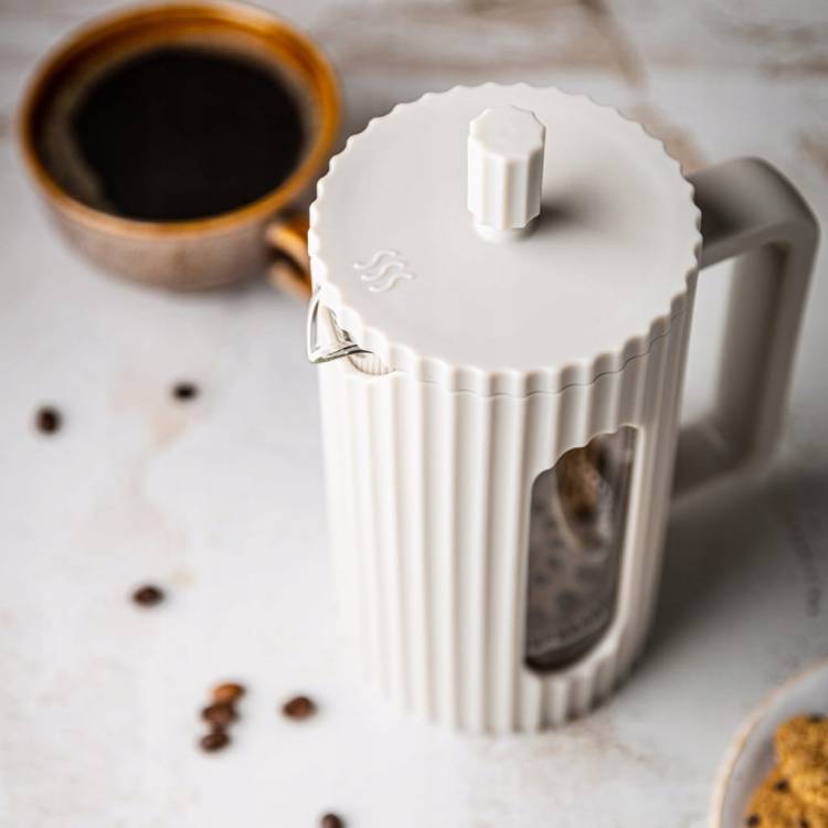 ZAPARZACZ DO HERBATY KAWY ZIÓŁ DZBANEK TŁOKOWY FRENCH PRESS KREMOWY 600 ml