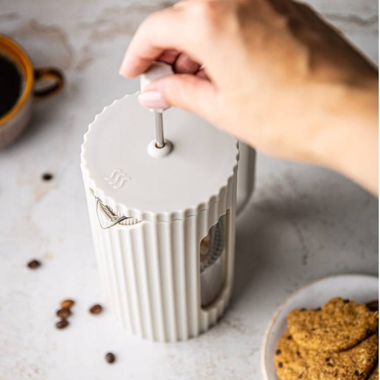 ZAPARZACZ DO HERBATY KAWY ZIÓŁ DZBANEK TŁOKOWY FRENCH PRESS KREMOWY 600 ml