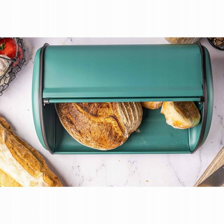 Chlebak stalowy duży 44cm matowy ZIELONY KINGHOFF KH-1867