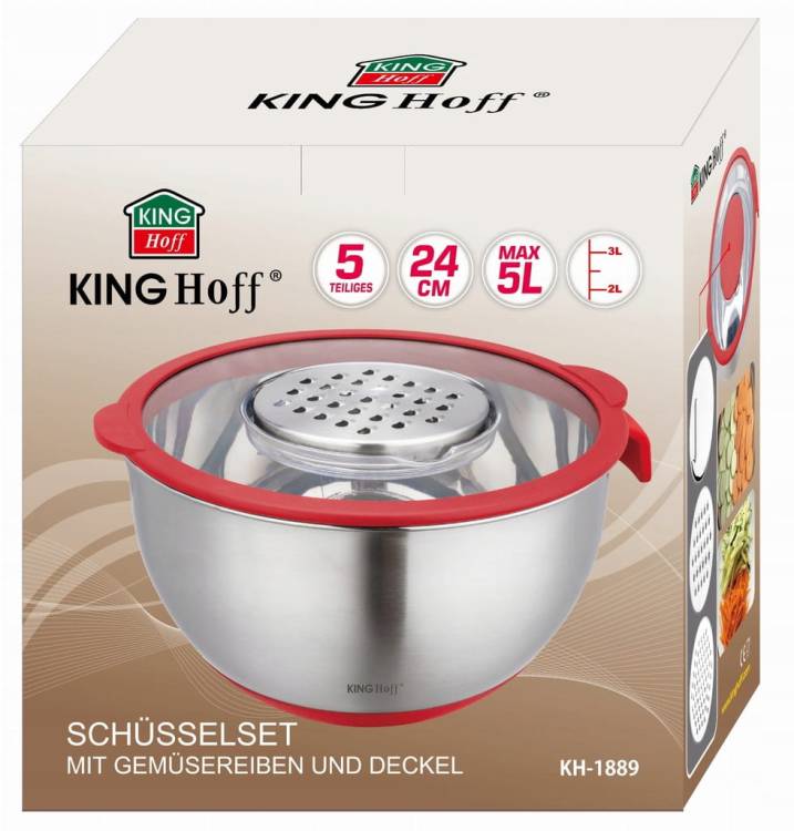 Miska kuchenna wielofunkcyjna tarka do warzyw 24cm 5L 5ele KINGHOFF KH-1889