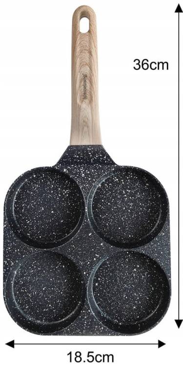 Patelnia z powłoką Marmurkową 4 sekcje czarna Jajek Placuszków KLAUSBERG