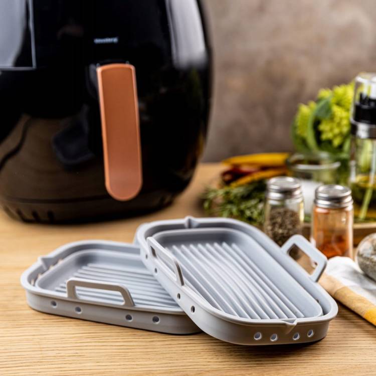 ZESTAW 2x WKŁAD SILIKONOWY PIECZENIA FRYTKOWNICY Beztłuszczowej 22 x 14 cm