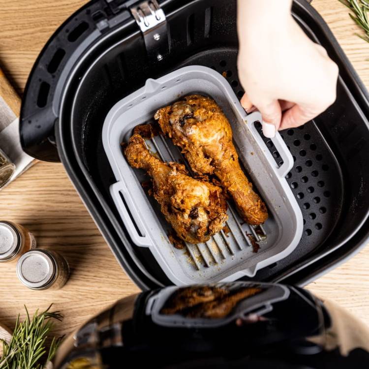 ZESTAW 2x WKŁAD SILIKONOWY PIECZENIA FRYTKOWNICY Beztłuszczowej 22 x 14 cm