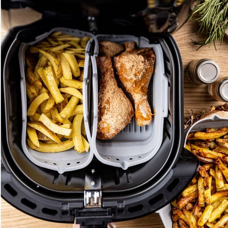 ZESTAW 2x WKŁAD SILIKONOWY PIECZENIA FRYTKOWNICY Beztłuszczowej 22 x 14 cm