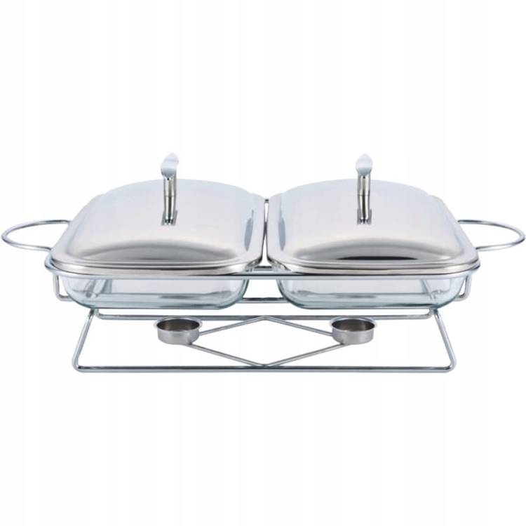 NACZYNIA SZKLANE na podgrzewaczu prostokątne Tadar Longa 2 x 1,5 l