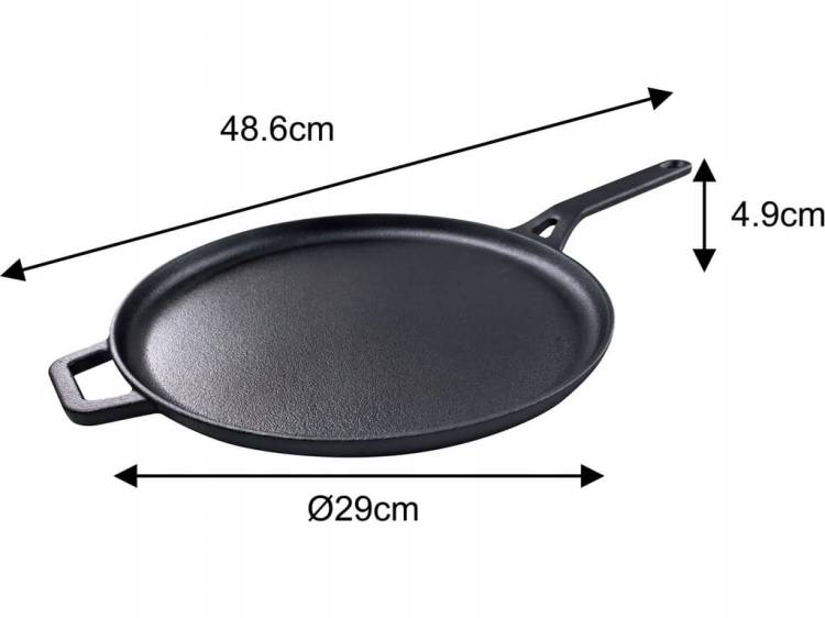 Patelnia ŻELIWNA do Naleśników 29 cm Placków INDUKCJA GAZ KINGHOFF KH-1895