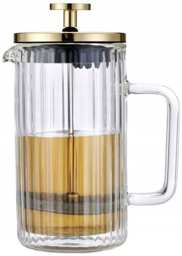Zaparzacz do kawy herbaty szklany 1litr French Press złoty KLAUSBERG KB7760
