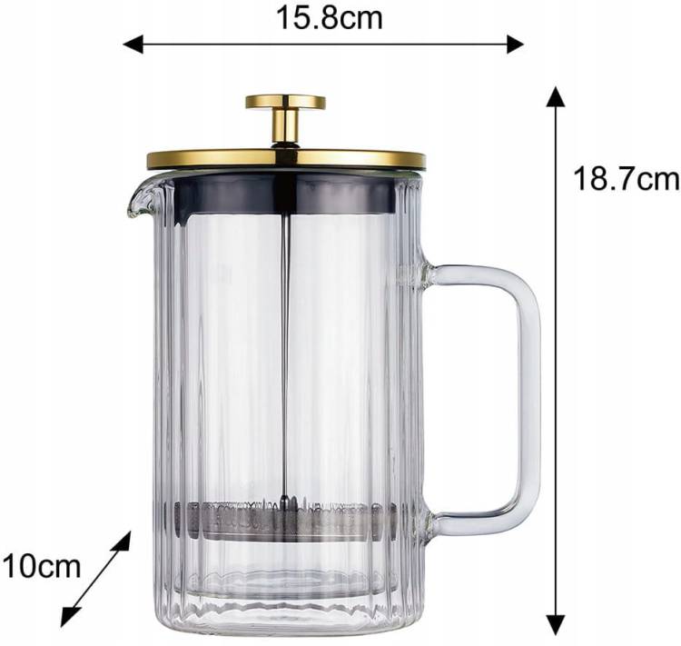 Zaparzacz do kawy herbaty szklany 1litr French Press złoty KLAUSBERG KB7760