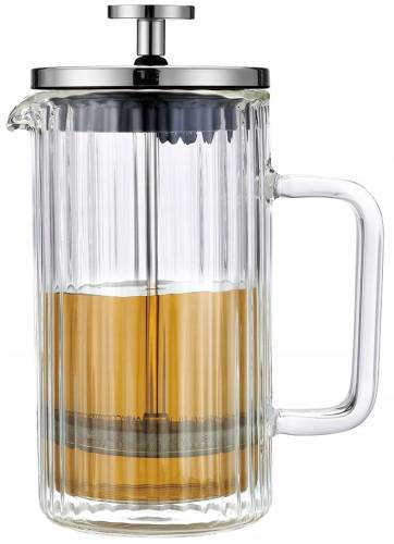 Zaparzacz do kawy herbaty szklany 0,35L French Press Srebrny KLAUSBERG 7756