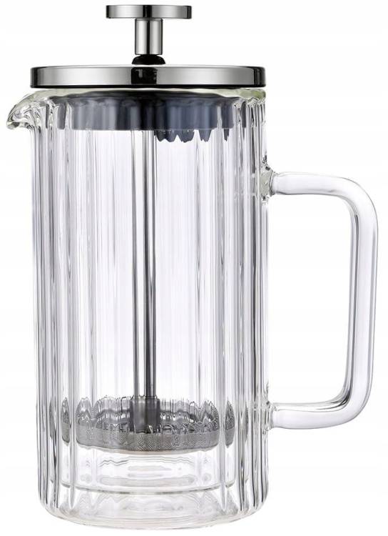 Zaparzacz do kawy herbaty szklany 0,6 L French Press Srebrny KLAUSBERG 7757