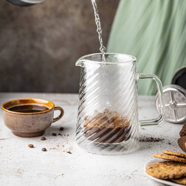 Złoty Zaparzacz do kawy herbaty szklany 0,6 Lit French Press KLAUSBERG 7766