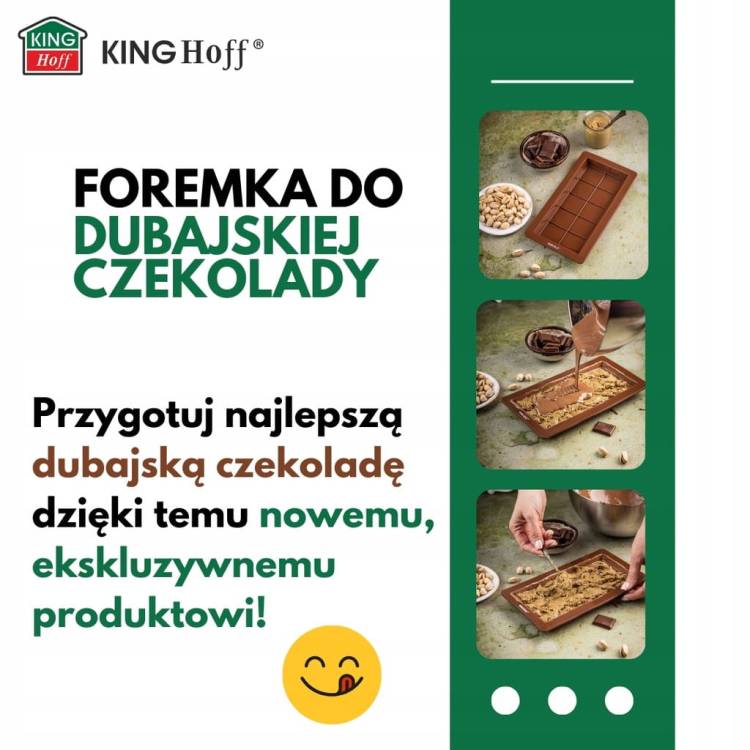 Foremka silikonowa do Dubajskiej czekolady KINGHoff 10 kostek 25x13.5 cm