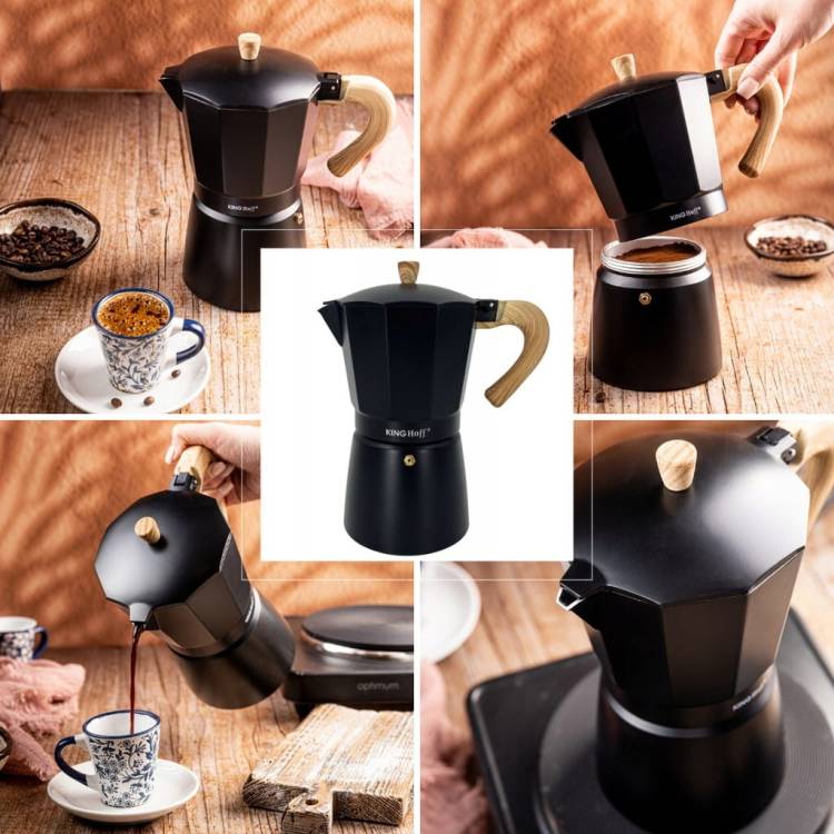 Kawiarka Zaparzacz do Kawy KINGHoff KH-1888 Indukcja 12 Filiżanek Espresso