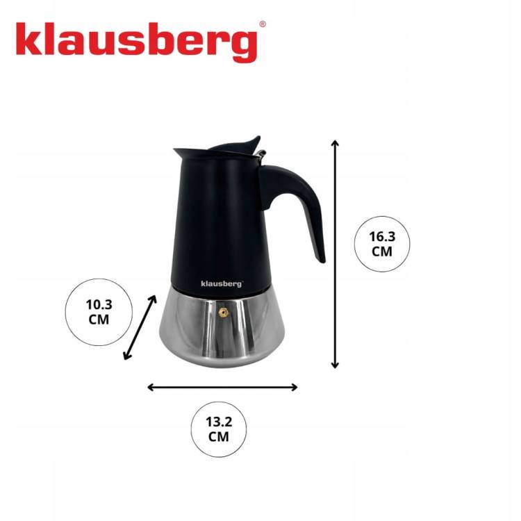 Kawiarka Klausberg KB-7844 stalowa do indukcji Gaz espresso 4 filiżanki