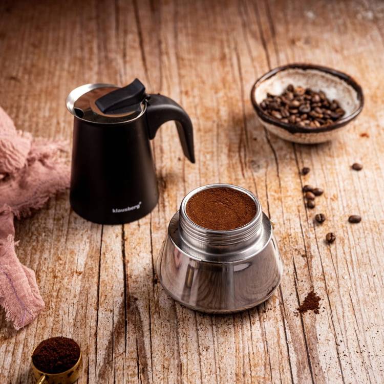 Kawiarka Klausberg KB7845 stalowa do indukcji Gaz espresso 6 filiżanek Kawy