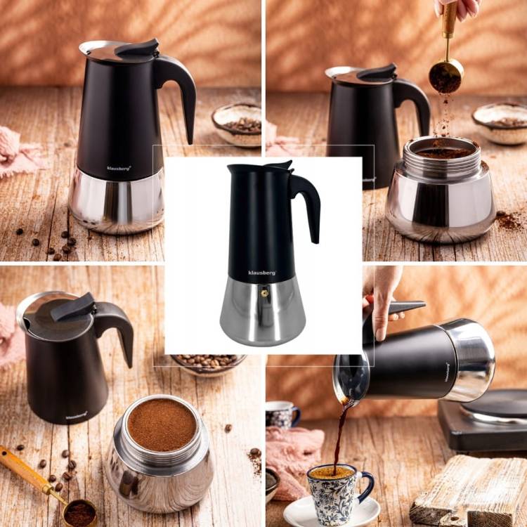 Kawiarka Klausberg KB-7847 stalowa indukcja Gaz espresso 12 filiżanek Kawy