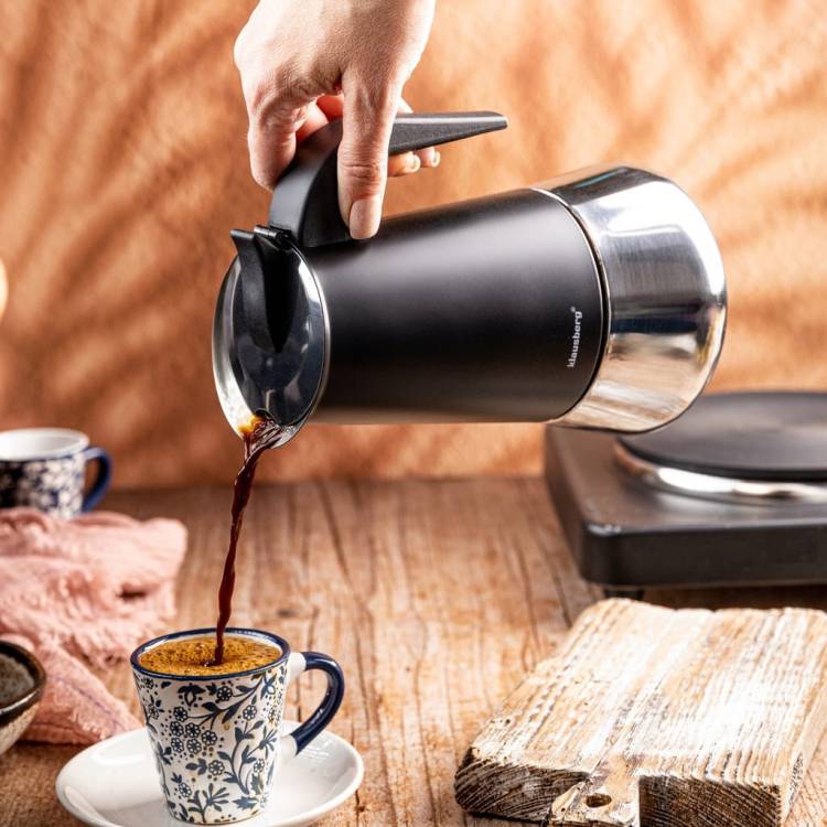 Kawiarka Klausberg KB-7847 stalowa indukcja Gaz espresso 12 filiżanek Kawy