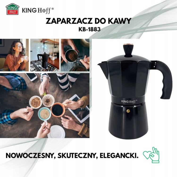 Kawiarka Zaparzacz KINGHoff KH-1883 6 filiżanek Do indukcji Espresso 300 ml