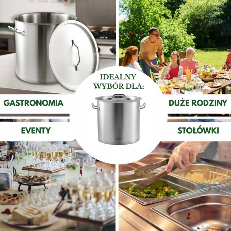 KINGHoff KH-1962 Garnek Gastronomiczny 21L stal nierdzewna indukcja GAZ