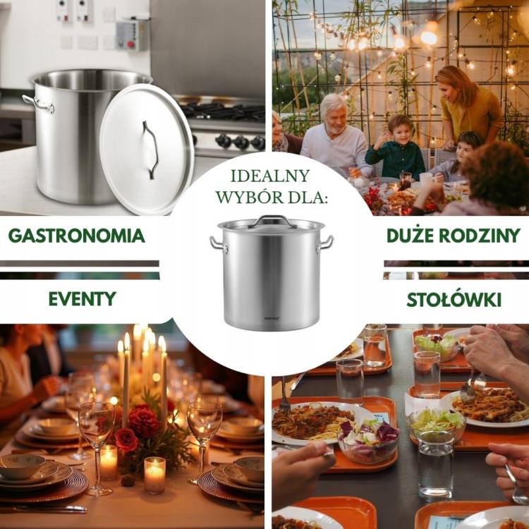 Garnek 36 Lit Gastronomiczny stal nierdzewna indukcja GAZ KINGHoff KH-1965