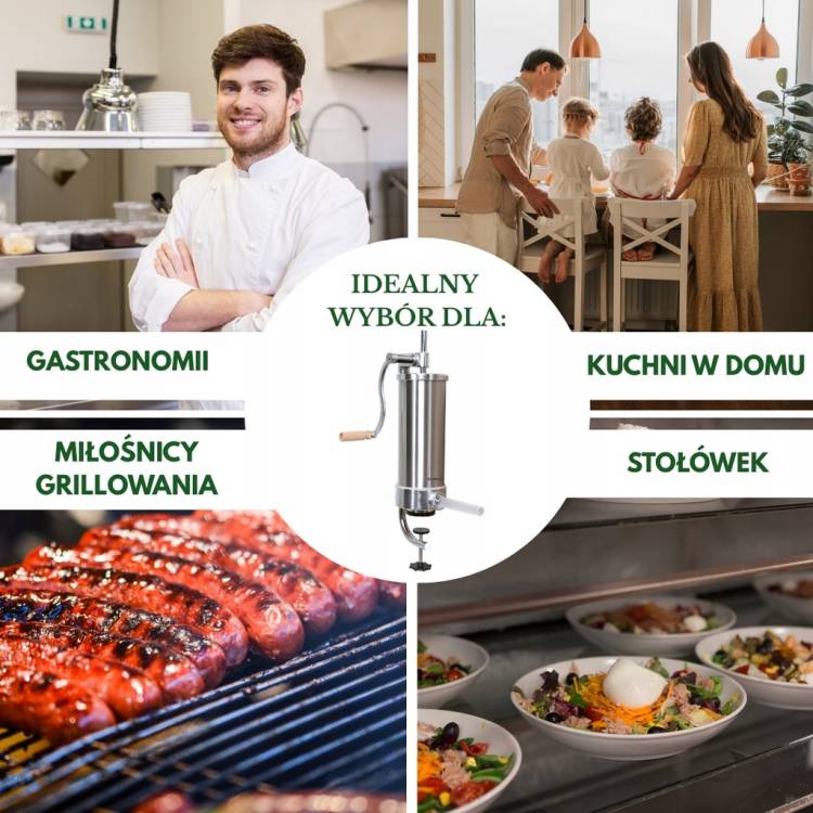 NADZIEWARKA do kiełbas 3 kg stal nierdzewna Maszynka Szpryca KLAUSBERG