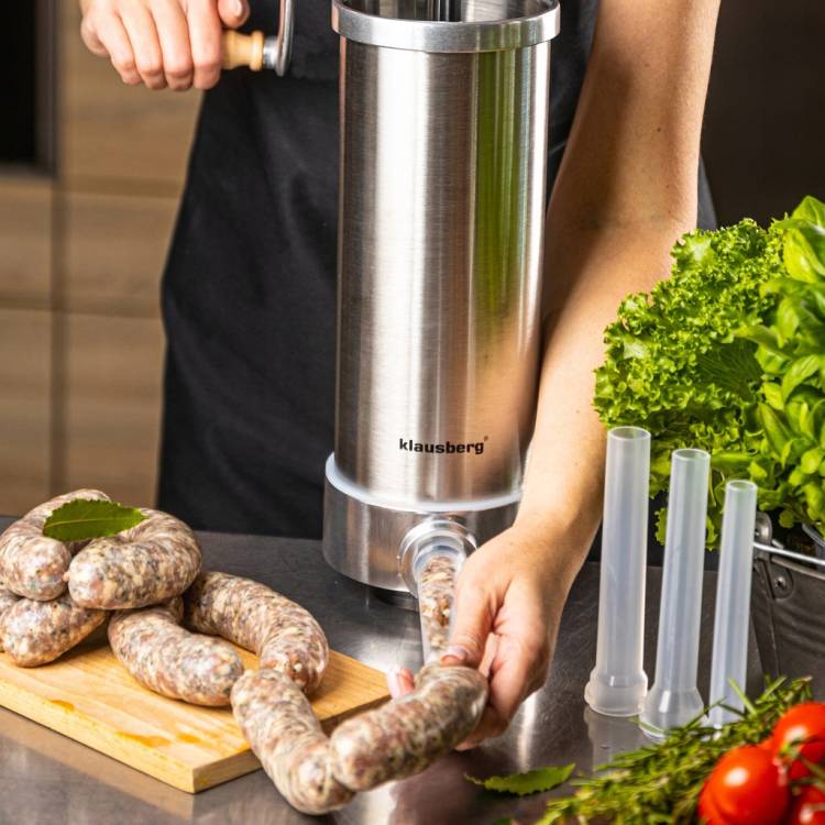 NADZIEWARKA do kiełbas 3 kg stal nierdzewna Maszynka Szpryca KLAUSBERG
