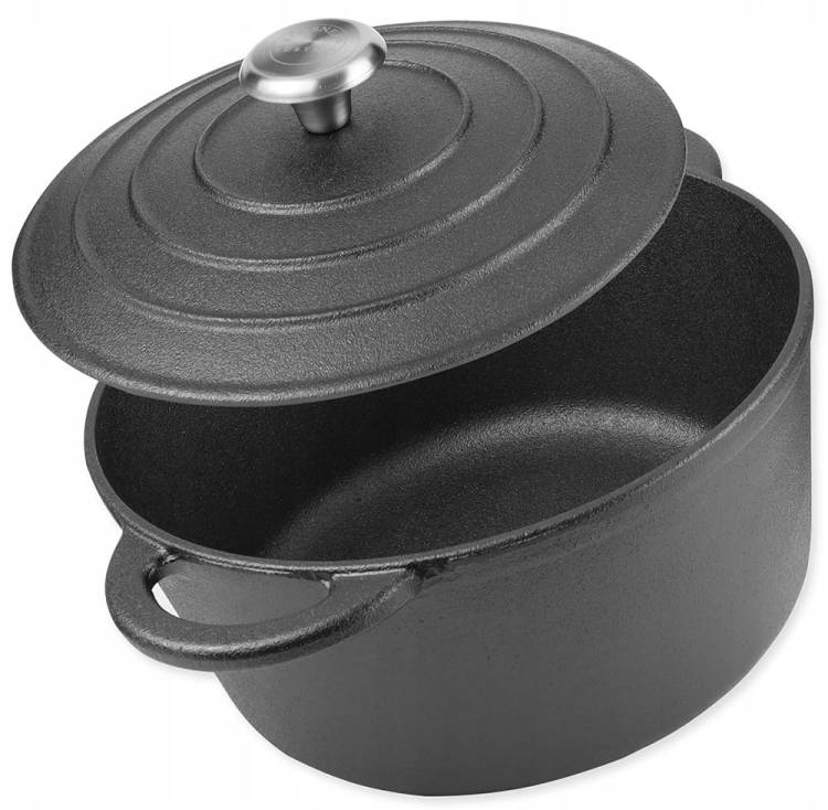 Garnek ŻELIWNY 4,8 Lit do Pieczenia Kociołek BRYTFANNA 26cm Gaz Indukcja