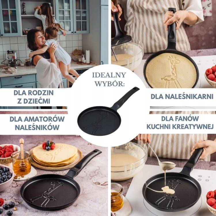 Patelnia 18 cm do pankejków Klausberg KB7975 żyrafa indukcja Gaz non-stick