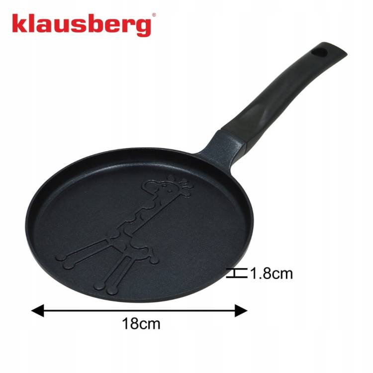 Patelnia 18 cm do pankejków Klausberg KB7975 żyrafa indukcja Gaz non-stick