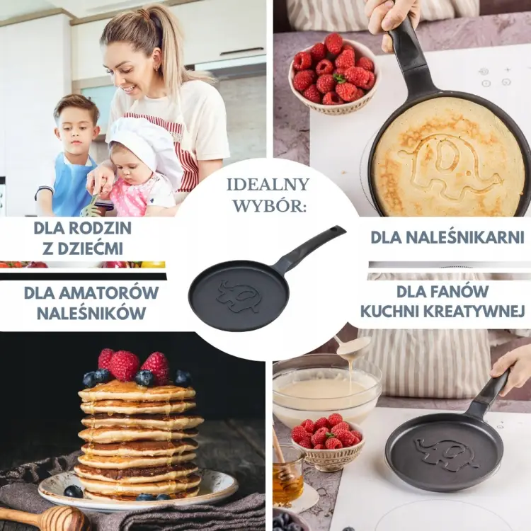 Patelnia do naleśników 18 cm KLAUSBERG indukcja powłoka non-stick SŁONIK