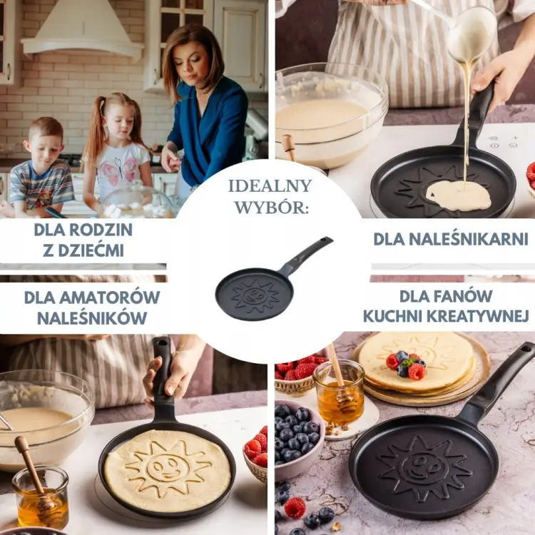 Patelnia naleśnikowa Klausberg Ø18 cm – słoneczko, non-stick, indukcja Gaz