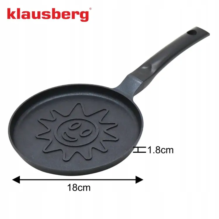 Patelnia naleśnikowa Klausberg Ø18 cm – słoneczko, non-stick, indukcja Gaz