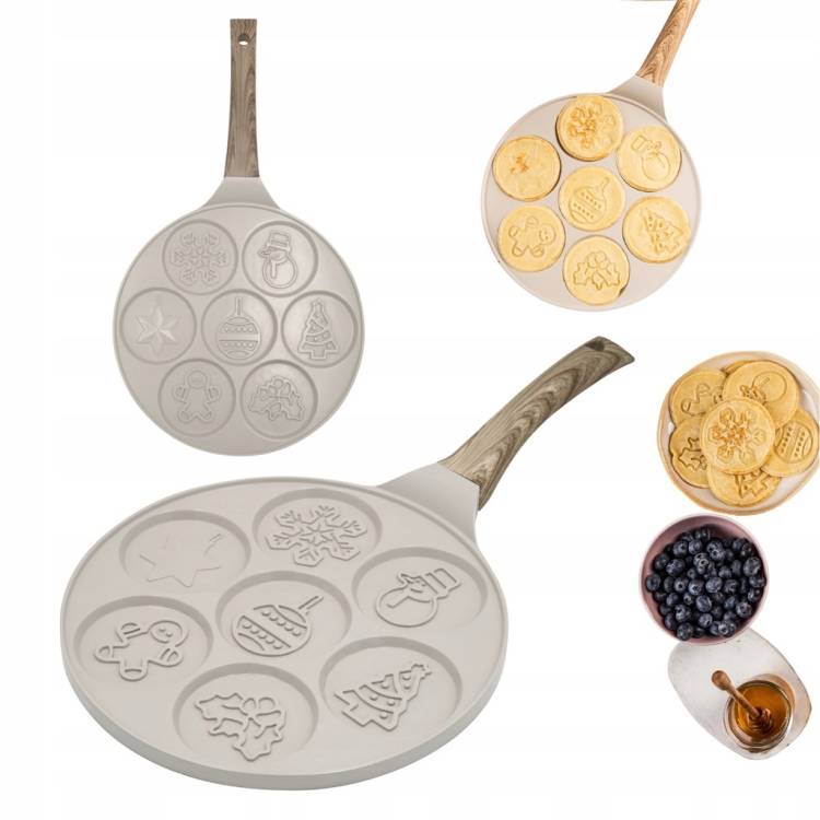 Patelnia do pankejków Klausberg ŚWIĄTECZNA 7 wzorów, indukcja, non-stick