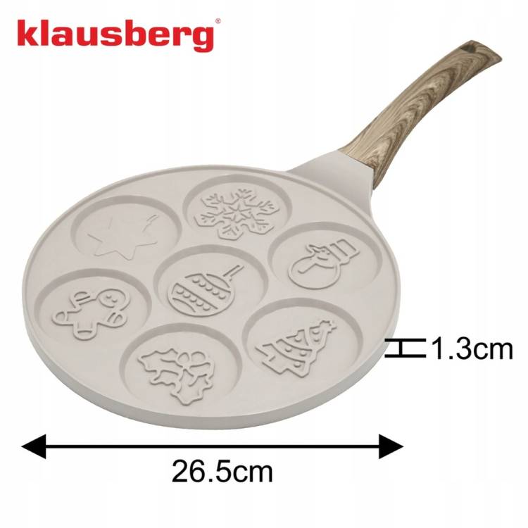 Patelnia do pankejków Klausberg ŚWIĄTECZNA 7 wzorów, indukcja, non-stick