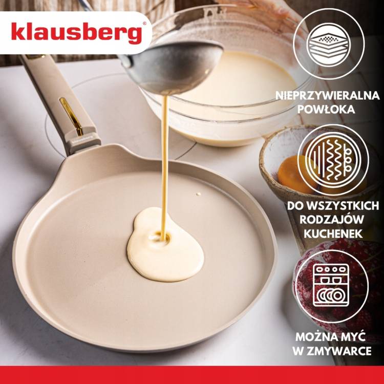 Patelnia do naleśników Klausberg KB7965 24 cm nieprzywierająca indukcja Gaz