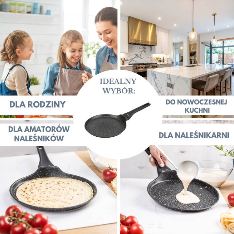 Patelnia naleśnikowa KLAUSBERG KB-7957 24 cm, marmurowa, indukcja Gaz