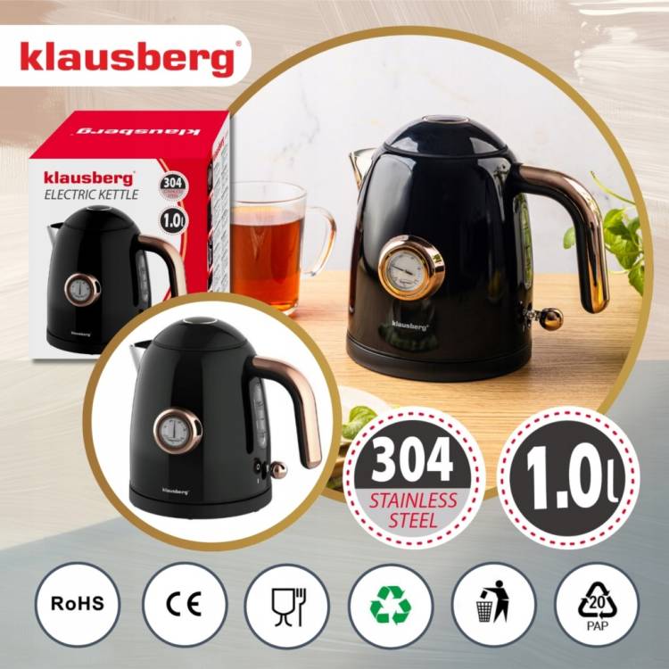 Czajnik elektryczny Klausberg KB-9017 1.0L Retro termometr Bezprzewodowy