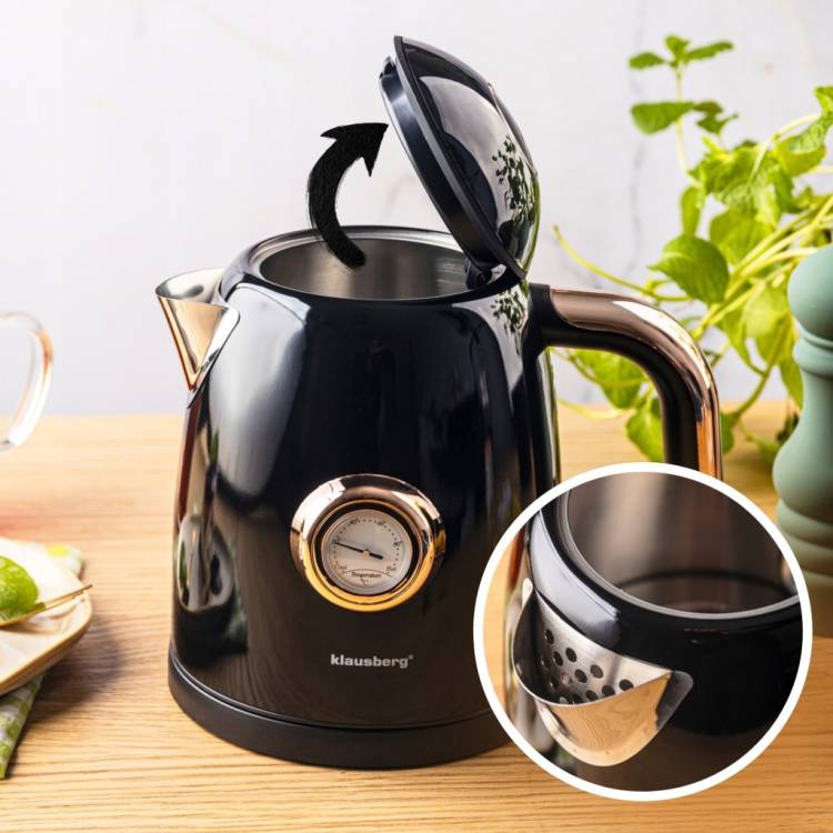 Czajnik elektryczny Klausberg KB-9017 1.0L Retro termometr Bezprzewodowy