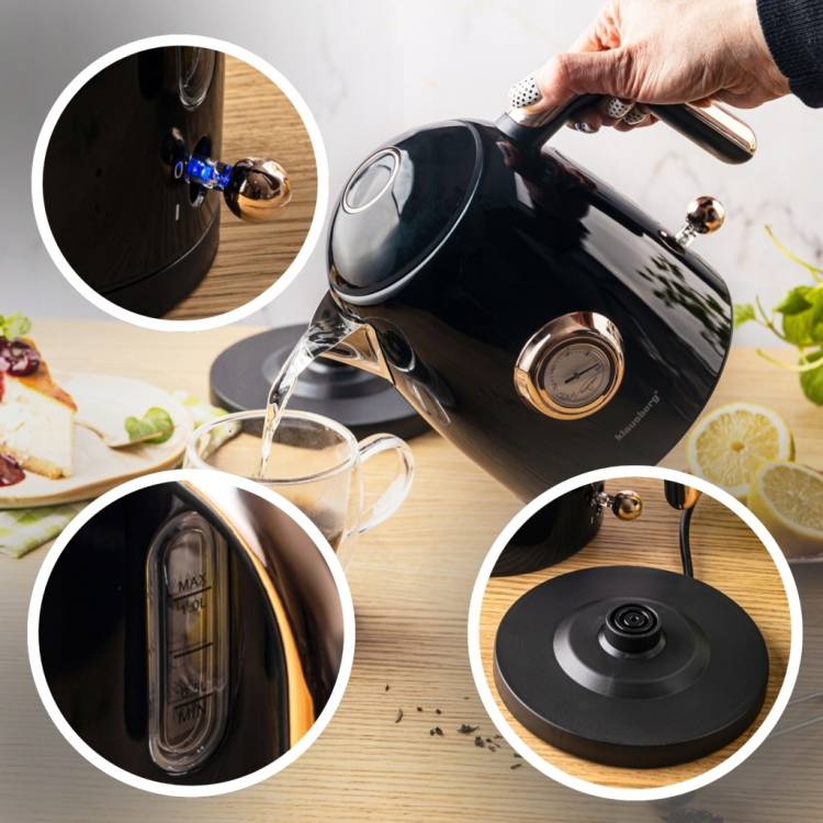 Czajnik elektryczny Klausberg KB-9017 1.0L Retro termometr Bezprzewodowy