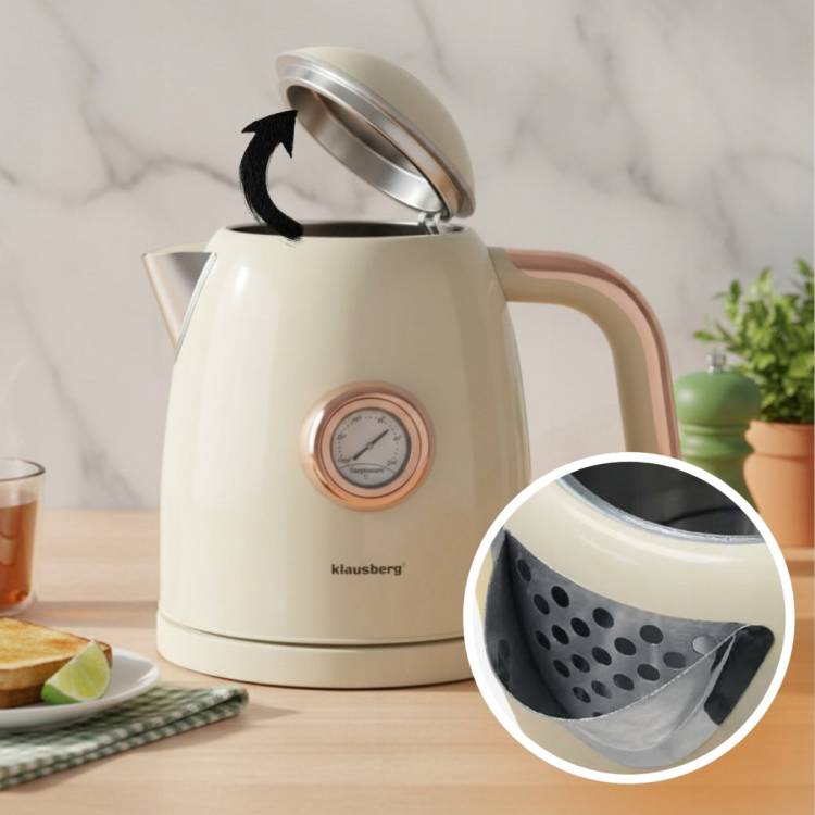 Czajnik elektryczny 1.0L Retro termometr Bezprzewodowy Klausberg KB-9018