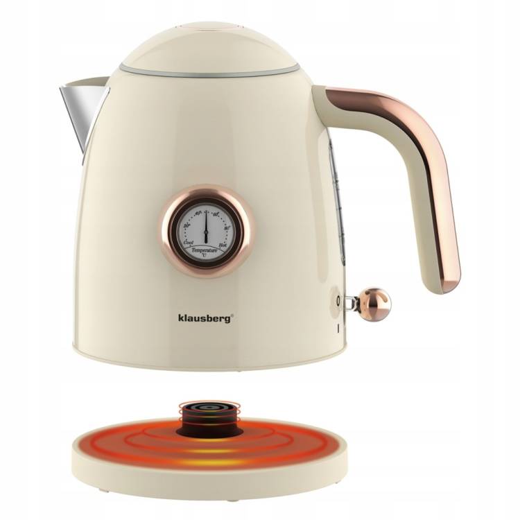 Czajnik elektryczny 1.0L Retro termometr Bezprzewodowy Klausberg KB-9018
