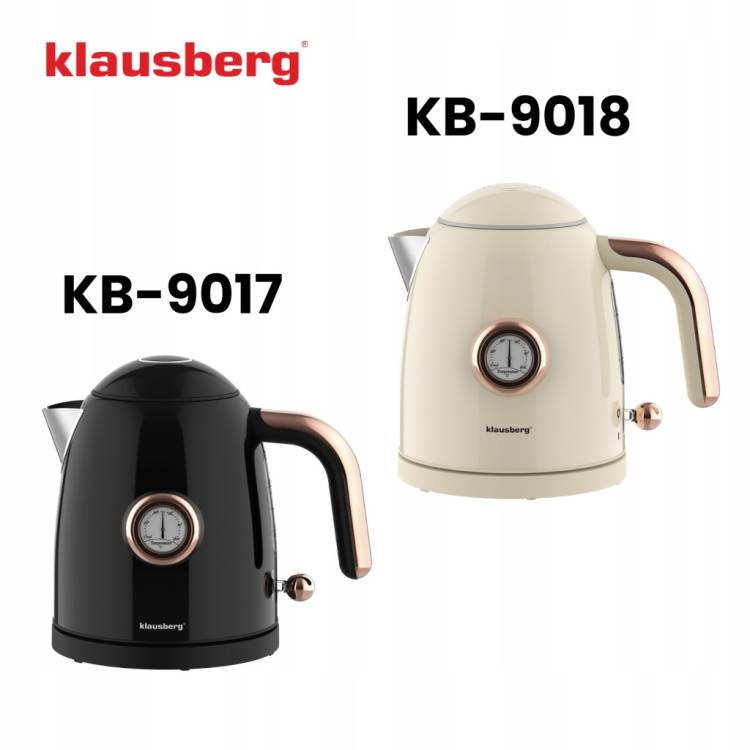 Czajnik elektryczny 1.0L Retro termometr Bezprzewodowy Klausberg KB-9018