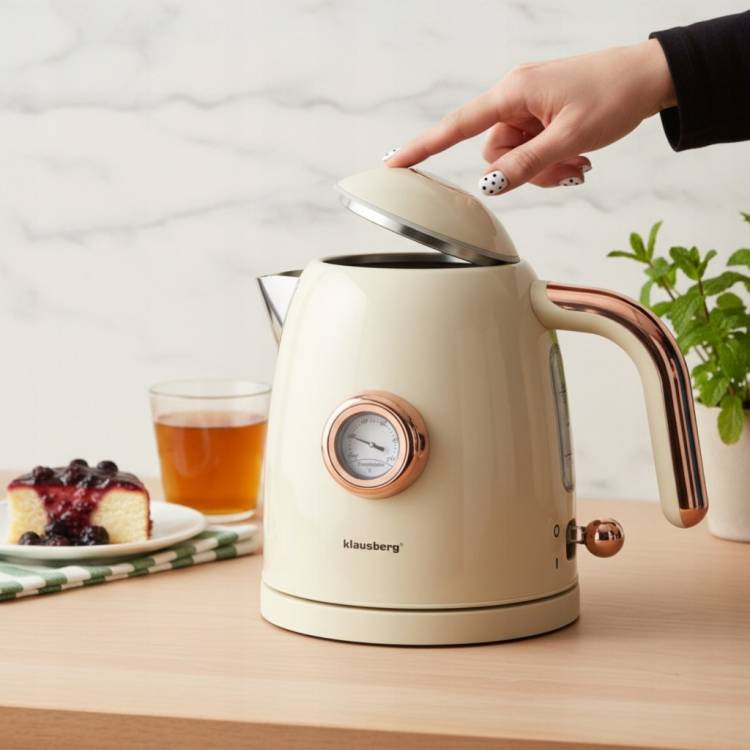 Czajnik elektryczny 1.0L Retro termometr Bezprzewodowy Klausberg KB-9018