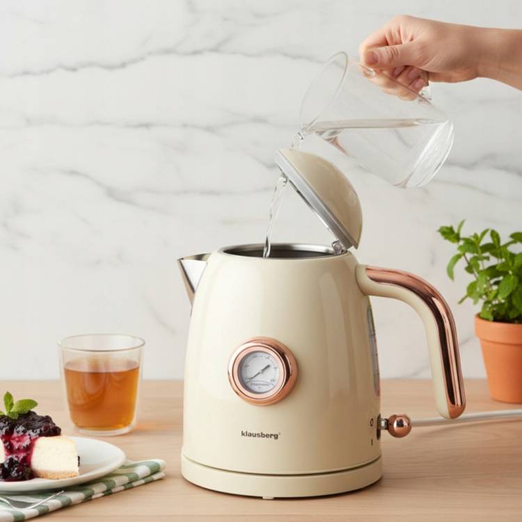 Czajnik elektryczny 1.0L Retro termometr Bezprzewodowy Klausberg KB-9018