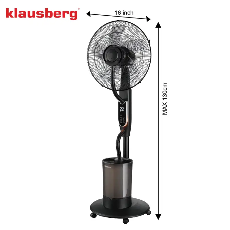Wentylator mgiełkowy z Nawilżaczem KLAUSBERG KB-9034 16" LED 5L pilot timer