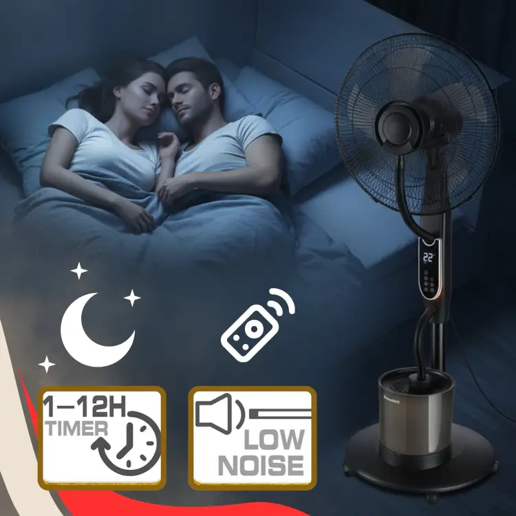 Wentylator mgiełkowy z Nawilżaczem KLAUSBERG KB-9034 16" LED 5L pilot timer