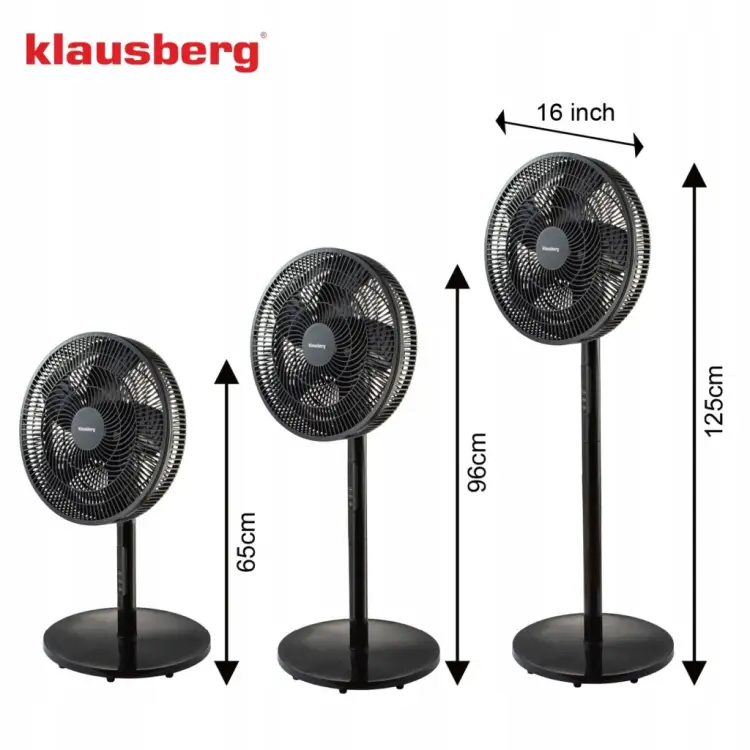 Wentylator Podłogowy stojący KLAUSBERG KB9041 z PILOTEM 40 cm LED 50W Timer